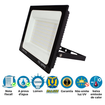 Refletor Super Led Holofote 150w Bivolt A Prova De Água Branco Frio